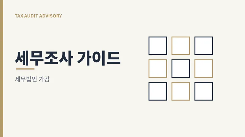 세무조사 단계별 주제를 모은 가이드를 표현한 일러스트
