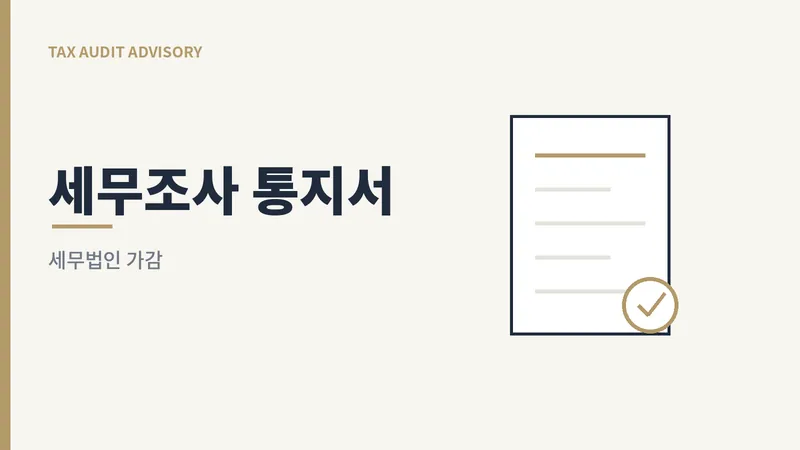 세무조사 통지서의 확인 항목을 단계로 표현한 일러스트